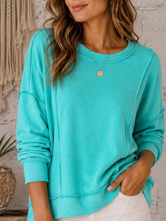 Zenana Outfitters Sweaters - Women’s Casual Aqua Sweatshirt - Brand: